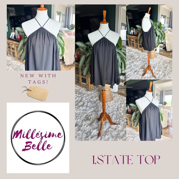 1.State Black Off The Shoulder Top - Picture 3 of 8